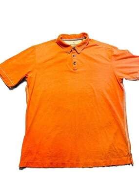 Tommy Bahama Jeans Island Modern Fit Orange Pima Cotton Polo Shirt Size L Boat